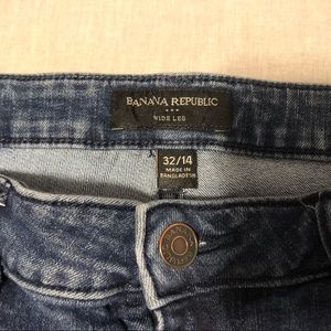 Wide-Leg Banana Republic Stretch Jeans - Med. Wash